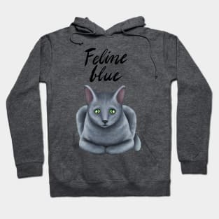 Feline blue Hoodie